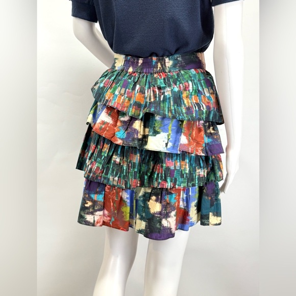 ALLISON NY Green and Blue Mini layered Bubble Skirt size M. - Picture 5 of 10